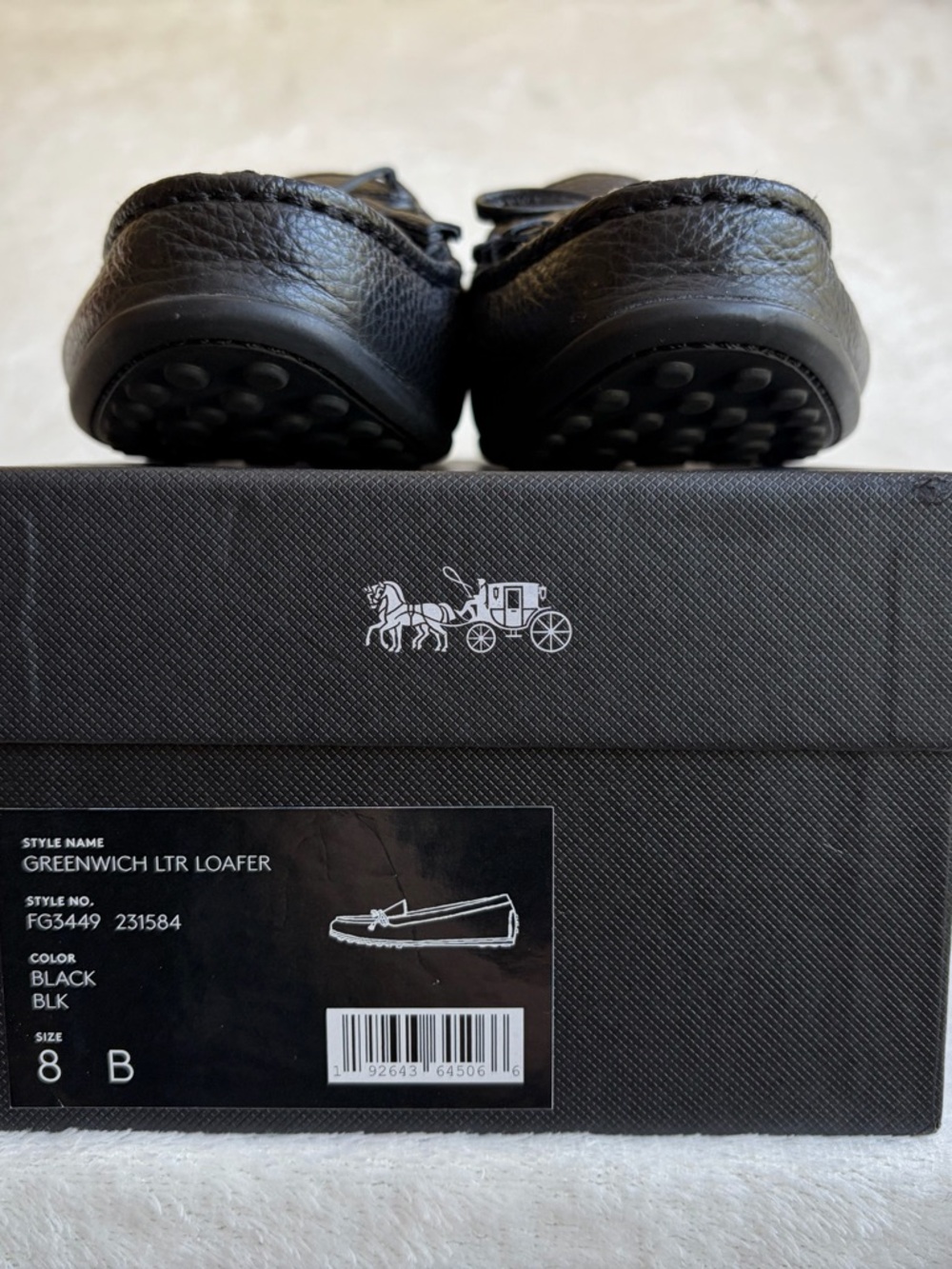 Coach Greenwich Leather Loafer Black Tassel Logo Bow Women's Size 8 B - Picture 3 of 9